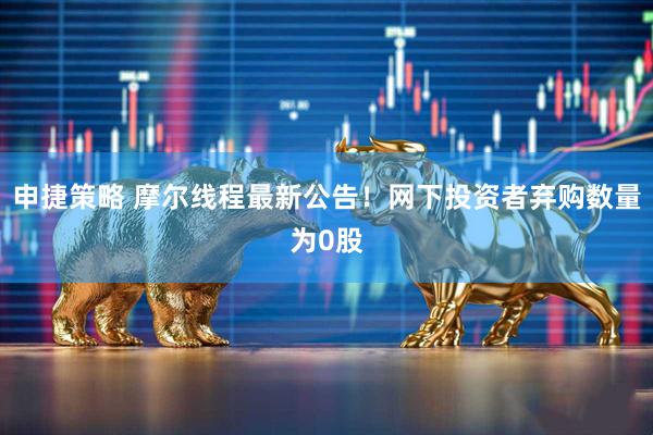 申捷策略 摩尔线程最新公告！网下投资者弃购数量为0股