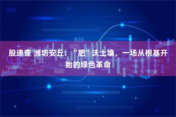 股速查 潍坊安丘：“肥”沃土壤，一场从根基开始的绿色革命